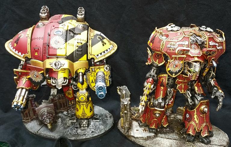 Warhammer 40k Imperial Knight Questoris and Adeptus Titanicus Iconoclast Warmaster Titan kitbashed as a Questoris Knight